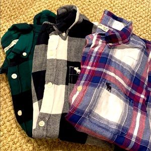 3 Abercrombie boys button down size 13/14 EUC
